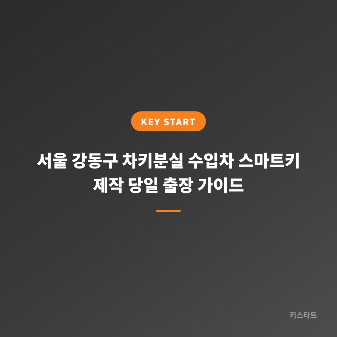 서울 강동구 차키분실 수입차 스마트키 제작 당일 출장 가이드