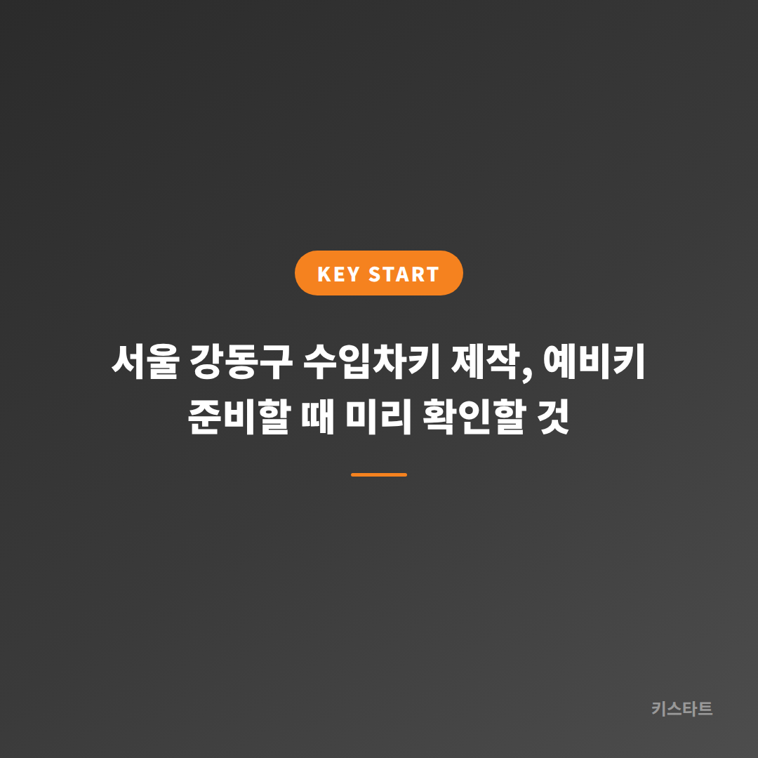 서울 강동구 수입차키 제작, 예비키 준비할 때 미리 확인할 것