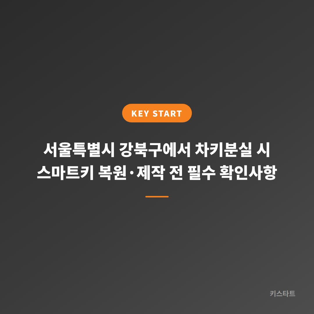 서울특별시 강북구에서 차키분실 시 스마트키 복원·제작 전 필수 확인사항