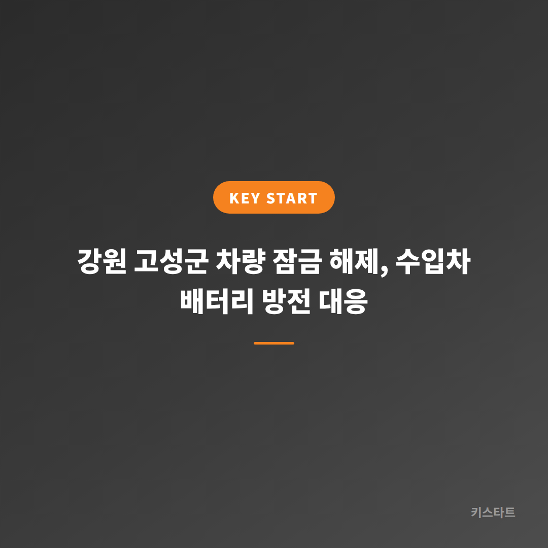 강원 고성군 차량 잠금 해제, 수입차 배터리 방전 대응
