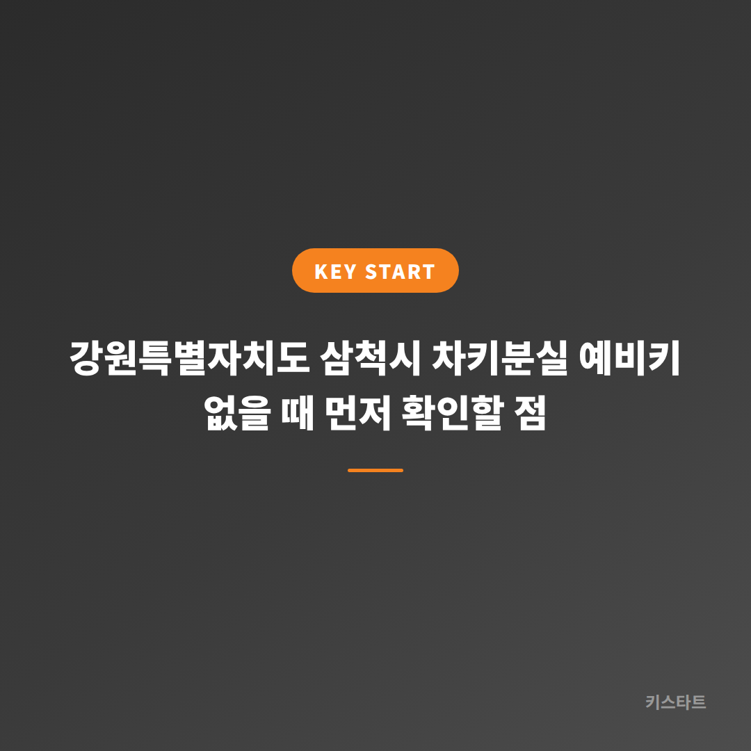 강원특별자치도 삼척시 차키분실 예비키 없을 때 먼저 확인할 점