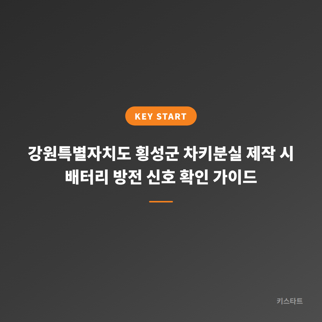 강원특별자치도 횡성군 차키분실 제작 시 배터리 방전 신호 확인 가이드