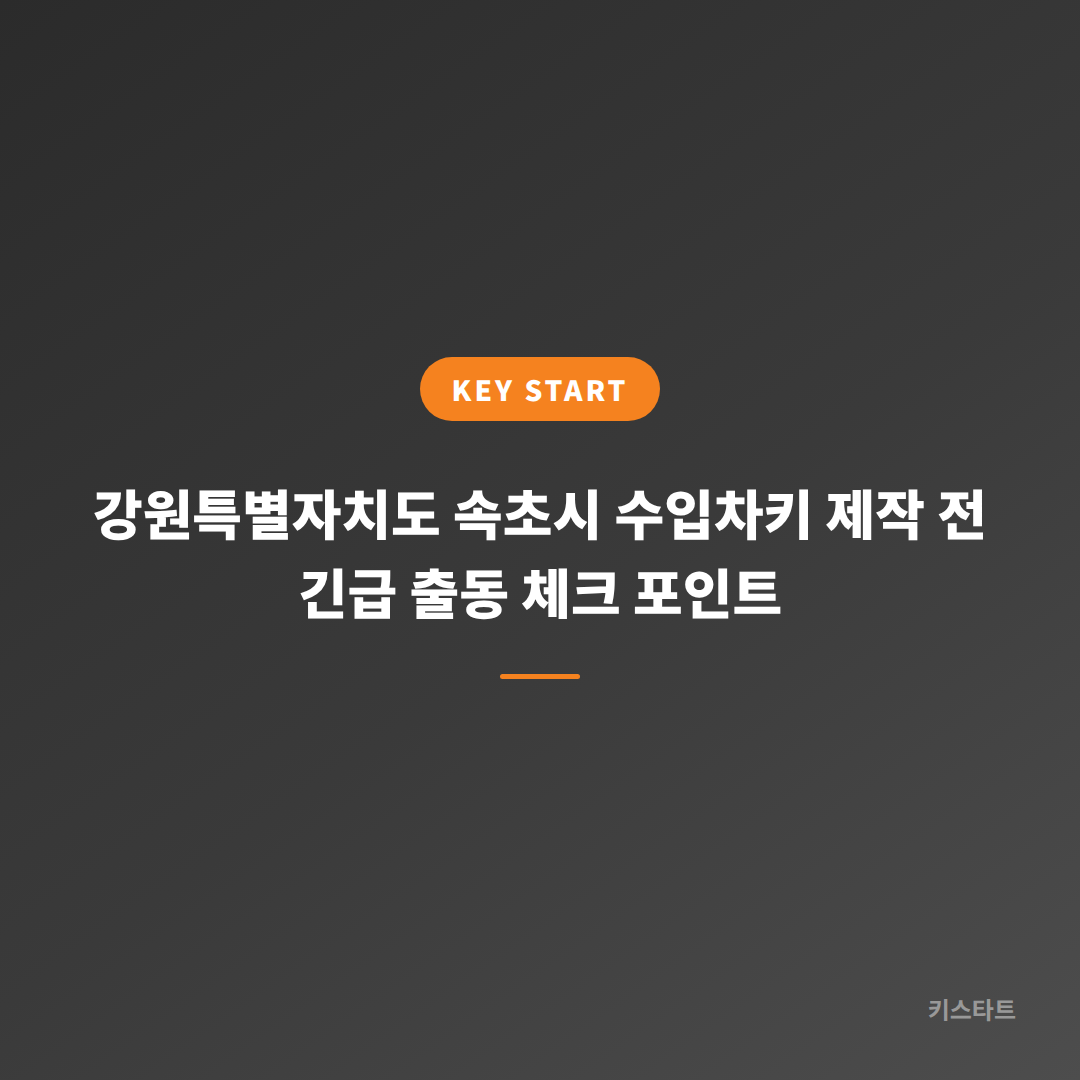 강원특별자치도 속초시 수입차키 제작 전 긴급 출동 체크 포인트