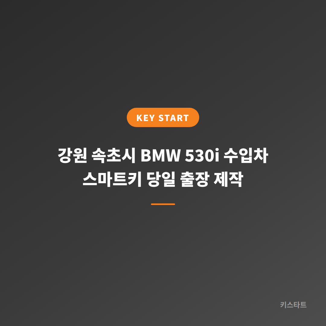 강원 속초시 BMW 530i 수입차 스마트키 당일 출장 제작 대표 이미지