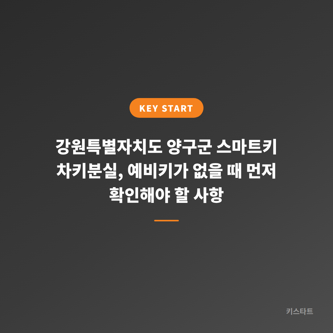 강원특별자치도 양구군 스마트키 차키분실, 예비키가 없을 때 먼저 확인해야 할 사항