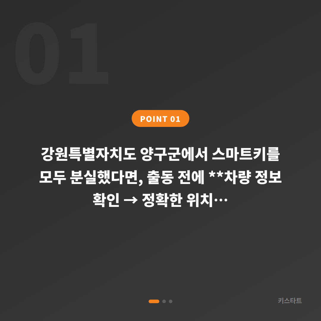 강원특별자치도 양구군 스마트키 차키분실, 예비키가 없을 때 먼저 확인해야 할 사항 - 상황 요약
