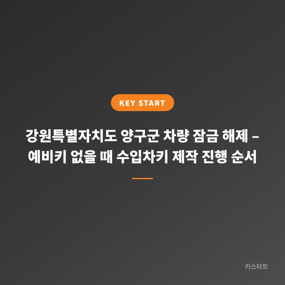 강원특별자치도 양구군 차량 잠금 해제 – 예비키 없을 때 수입차키 제작 진행 순서