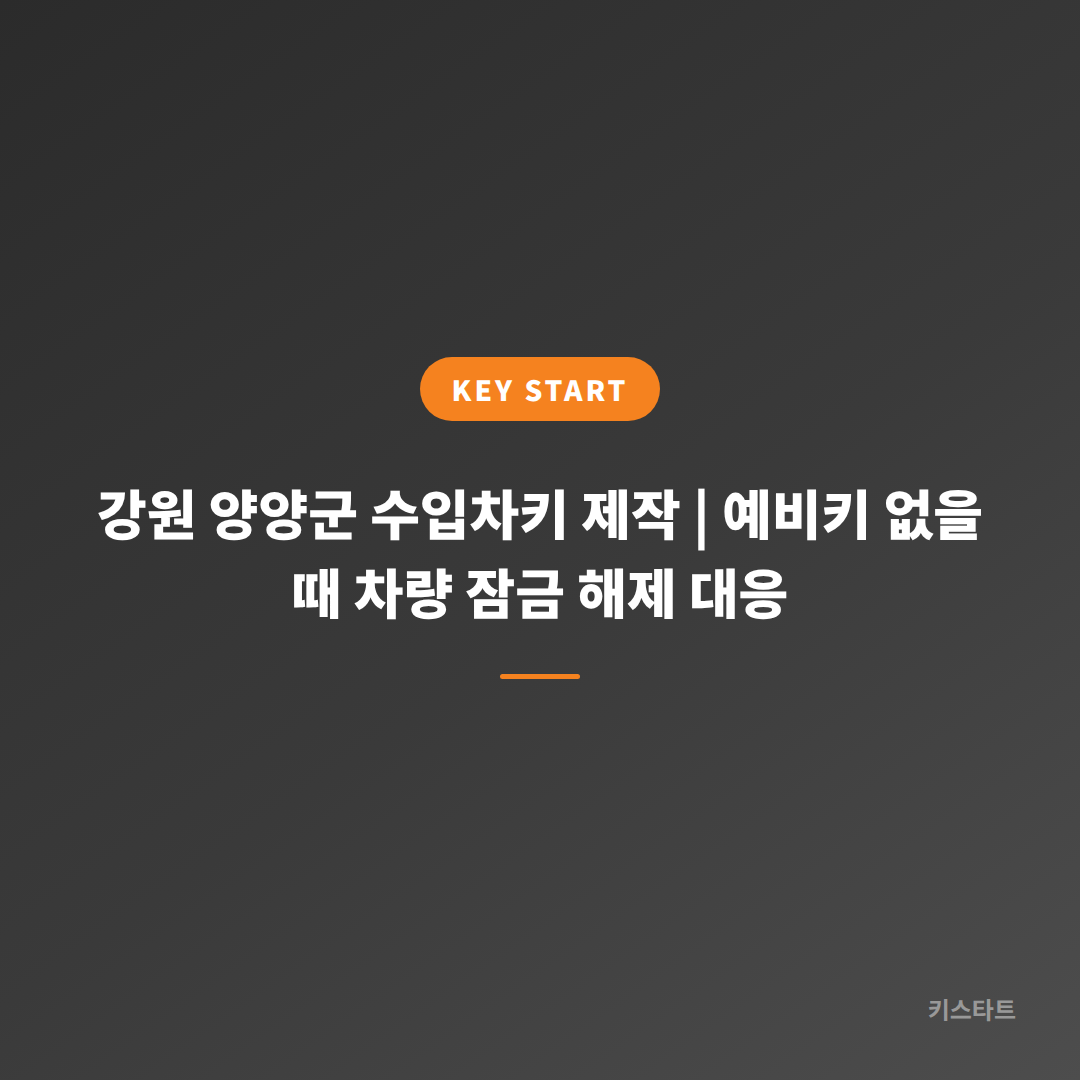 강원 양양군 수입차키 제작 | 예비키 없을 때 차량 잠금 해제 대응