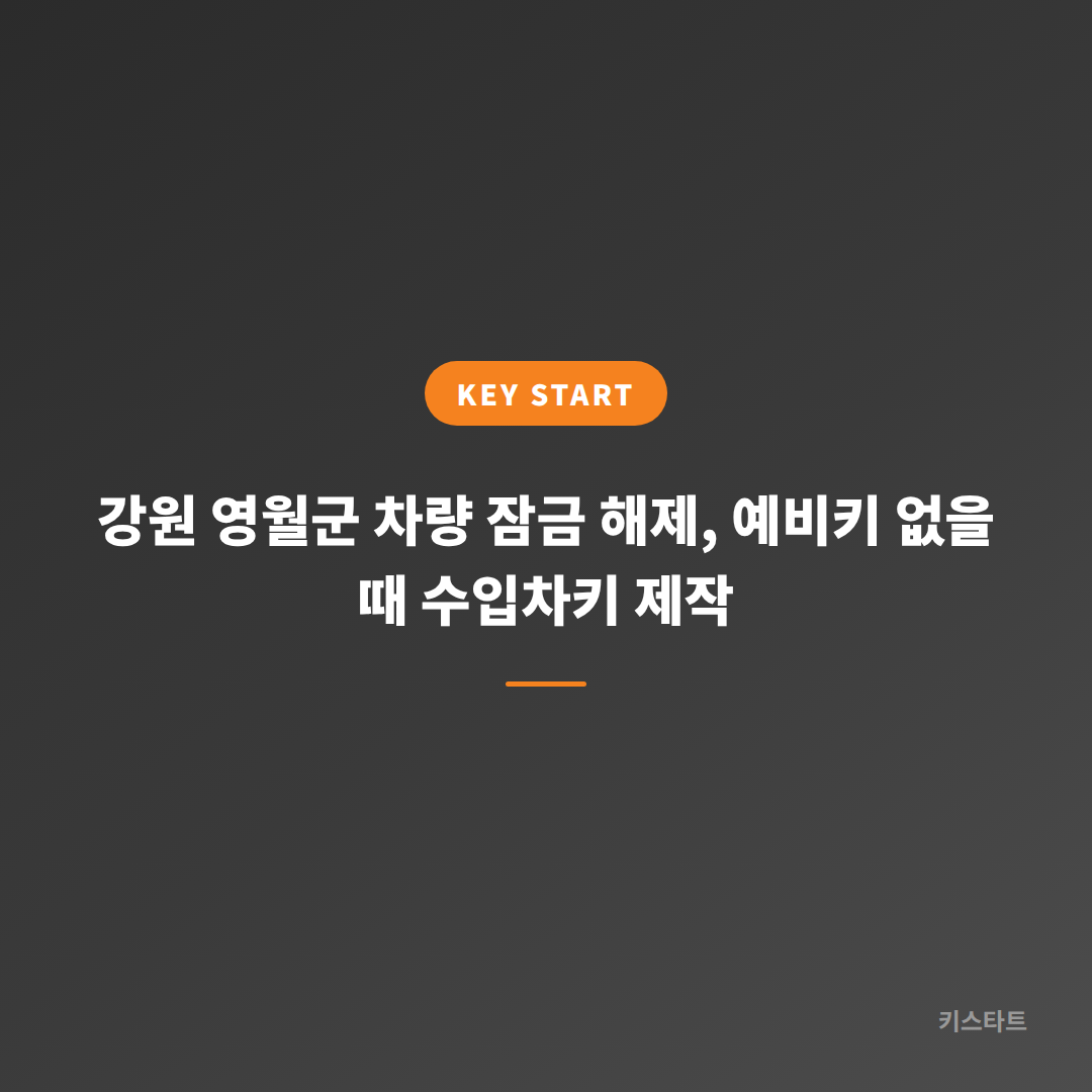 강원 영월군 차량 잠금 해제, 예비키 없을 때 수입차키 제작