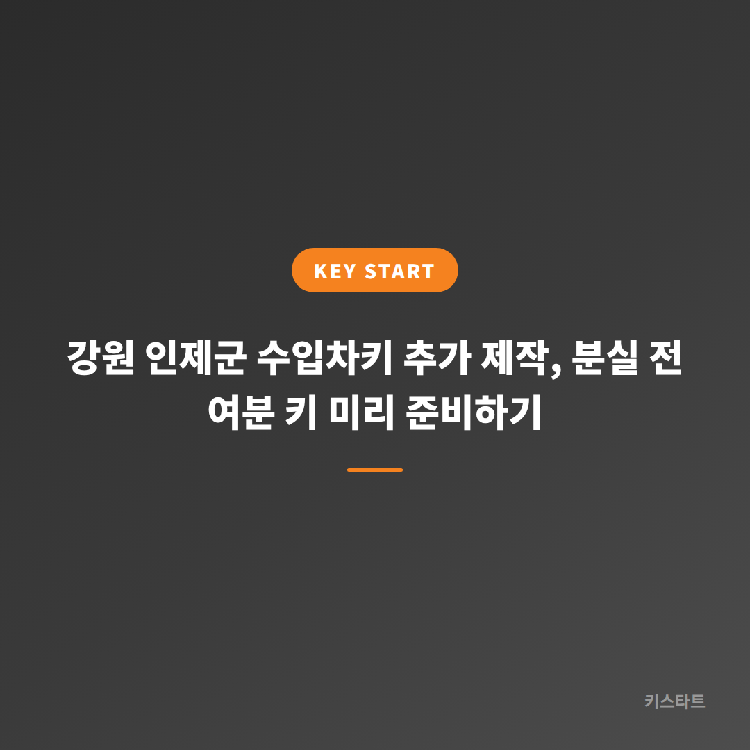 강원 인제군 수입차키 추가 제작, 분실 전 여분 키 미리 준비하기