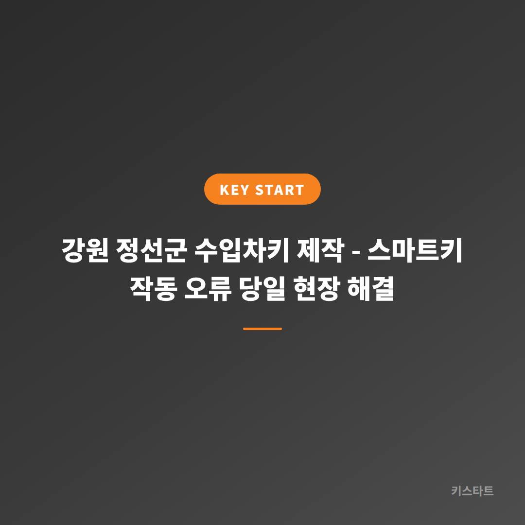 강원 정선군 수입차키 제작 - 스마트키 작동 오류 당일 현장 해결