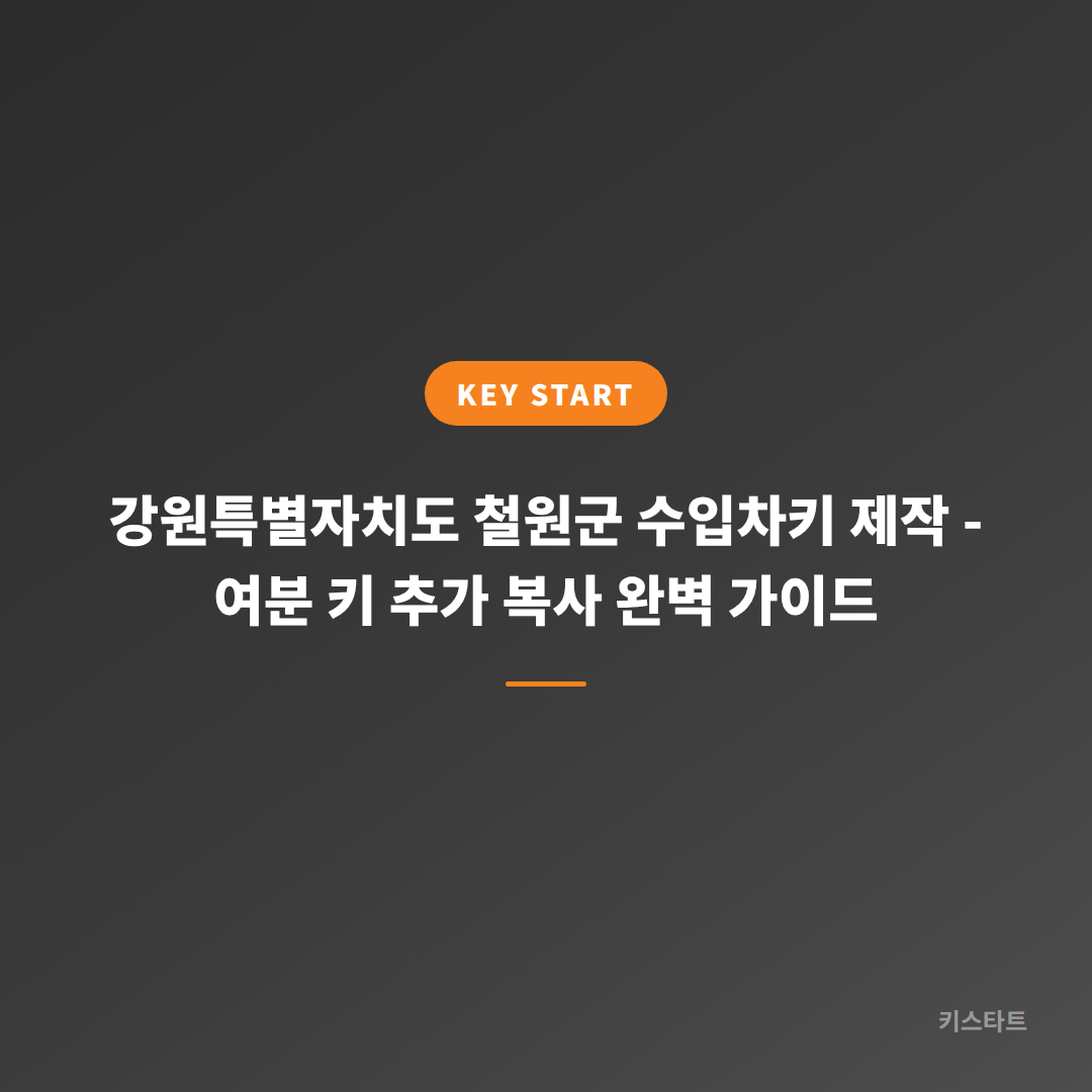 강원특별자치도 철원군 수입차키 제작 - 여분 키 추가 복사 완벽 가이드