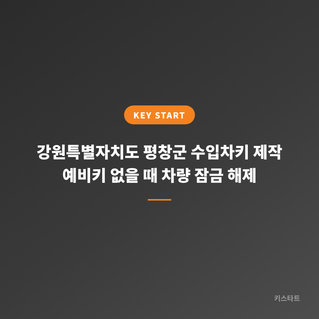 강원특별자치도 평창군 수입차키 제작 예비키 없을 때 차량 잠금 해제
