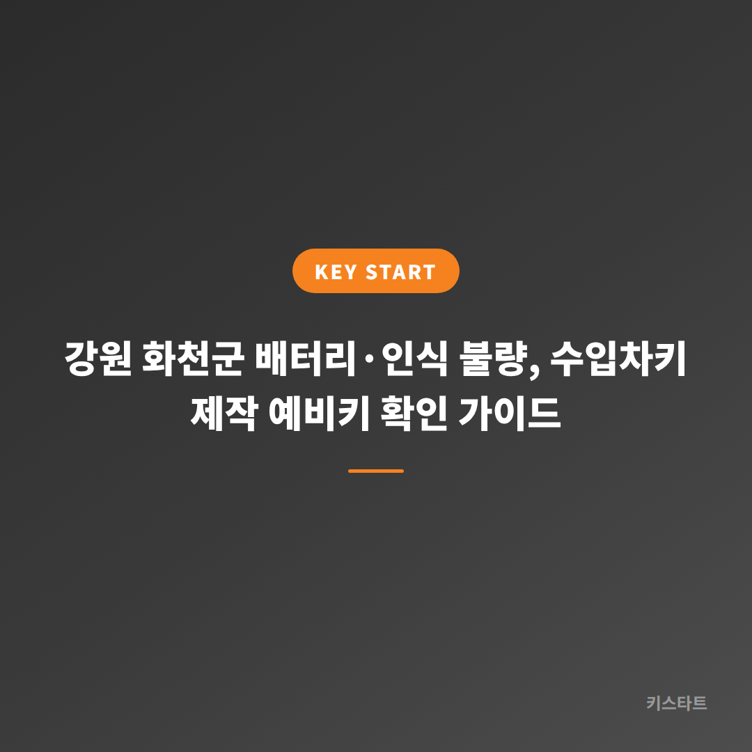 강원 화천군 배터리·인식 불량, 수입차키 제작 예비키 확인 가이드