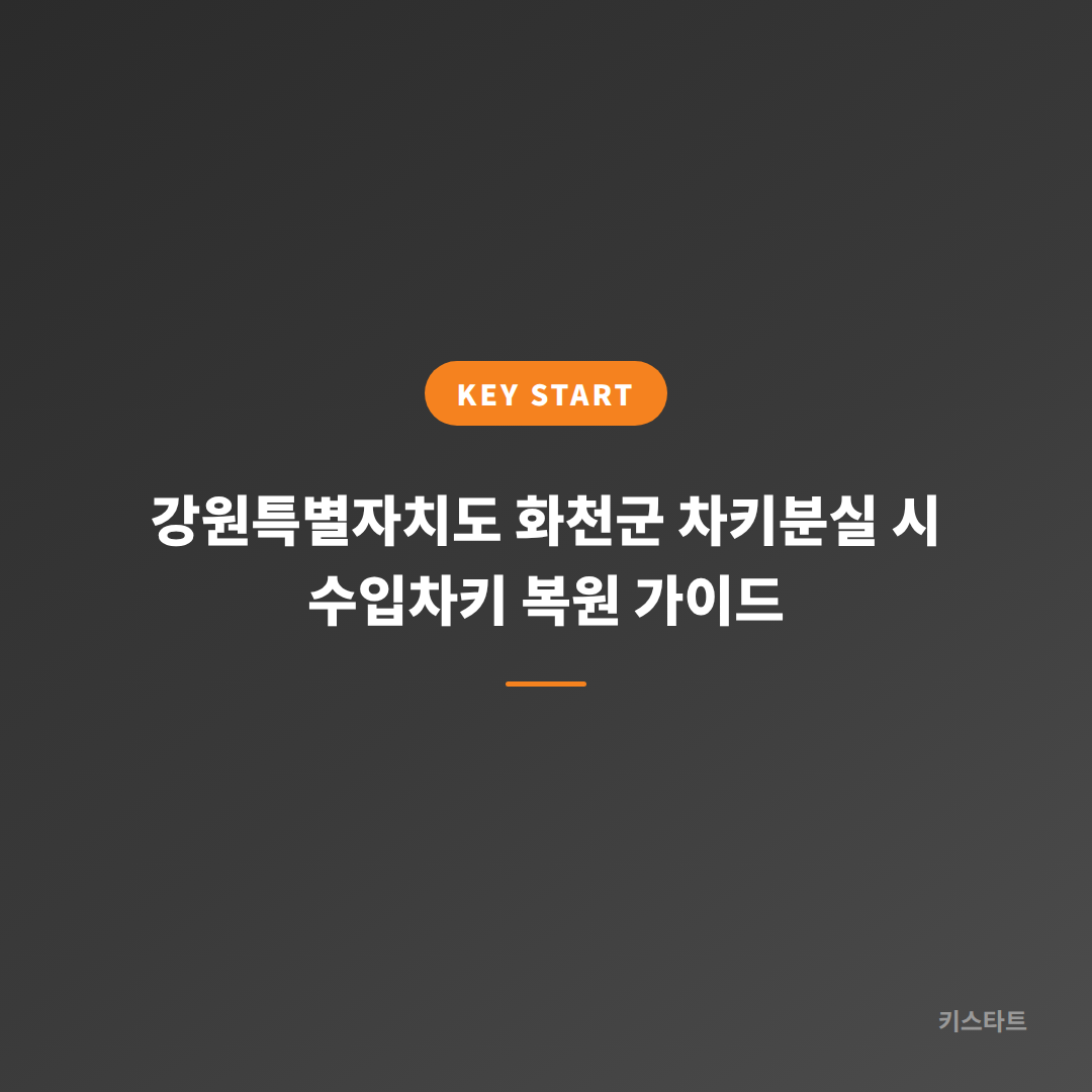 강원특별자치도 화천군 차키분실 시 수입차키 복원 가이드