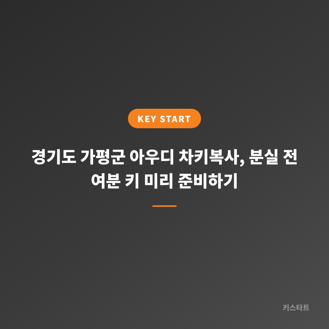 경기도 가평군 아우디 차키복사, 분실 전 여분 키 미리 준비하기
