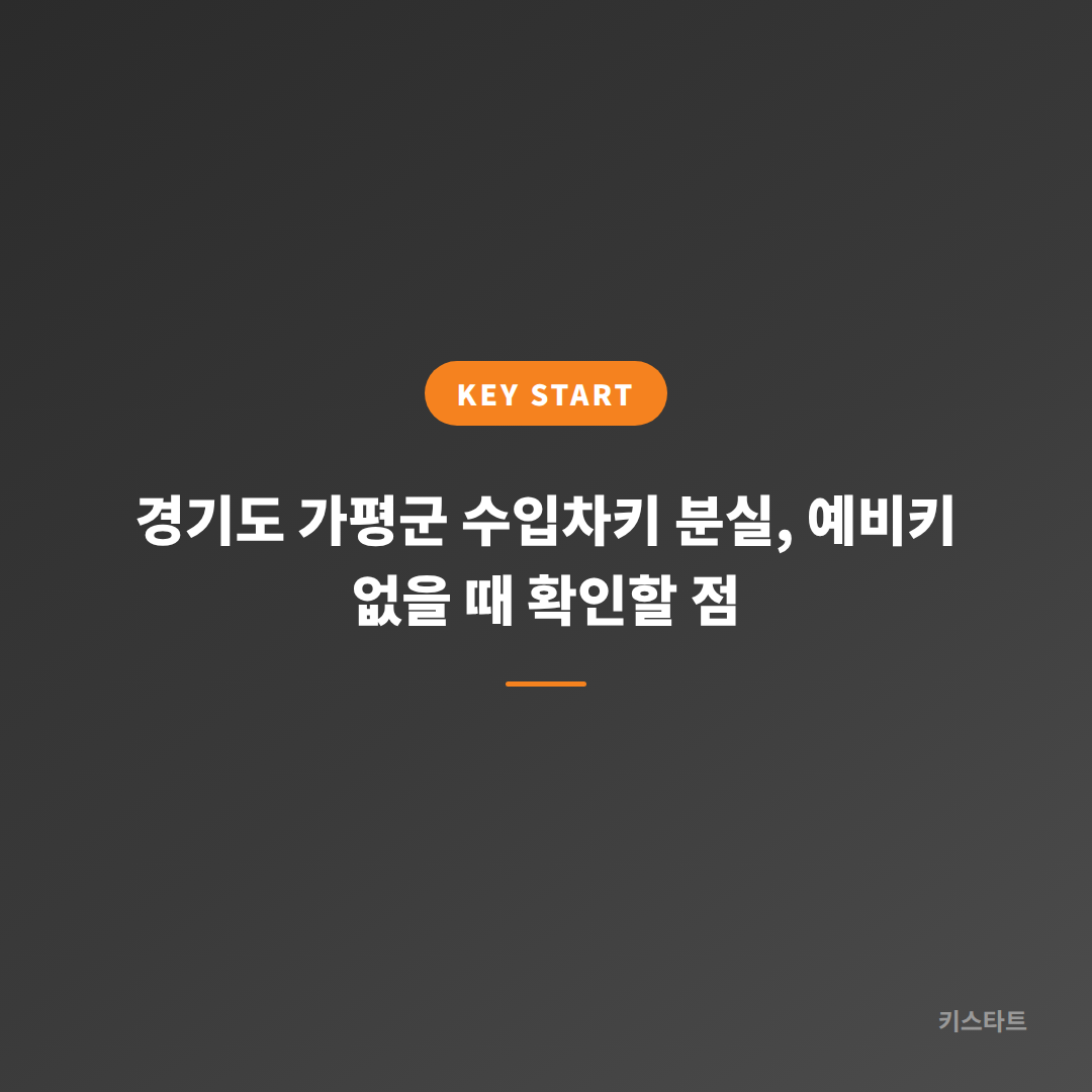 경기도 가평군 수입차키 분실, 예비키 없을 때 확인할 점