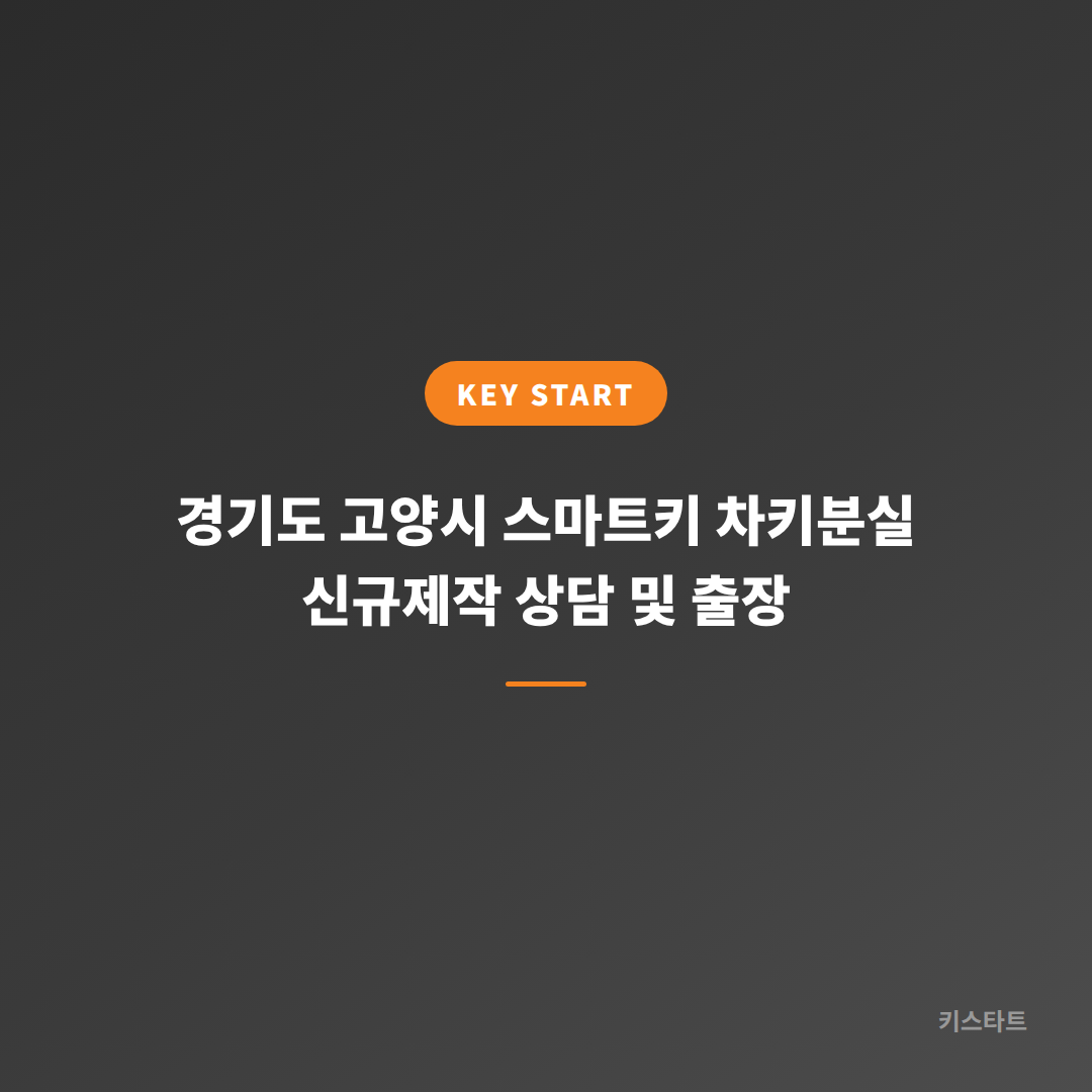 경기도 고양시 스마트키 차키분실 신규제작 상담 및 출장