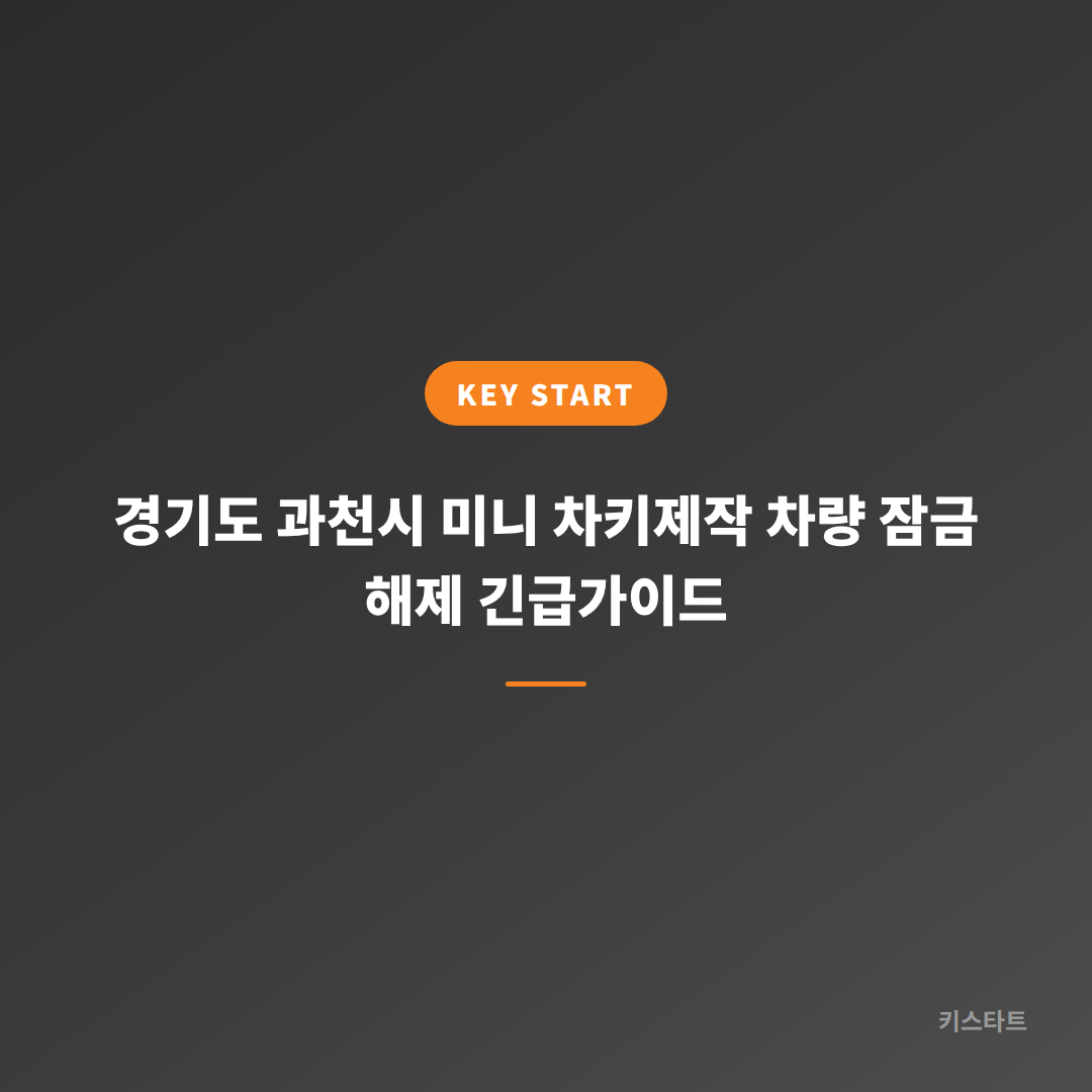 경기도 과천시 미니 차키제작 차량 잠금 해제 긴급가이드