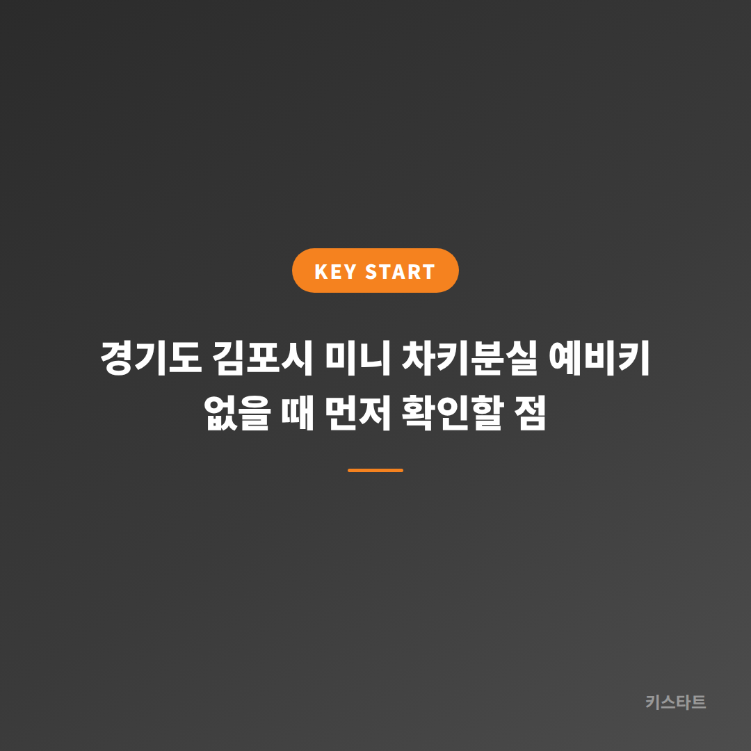 경기도 김포시 미니 차키분실 예비키 없을 때 먼저 확인할 점