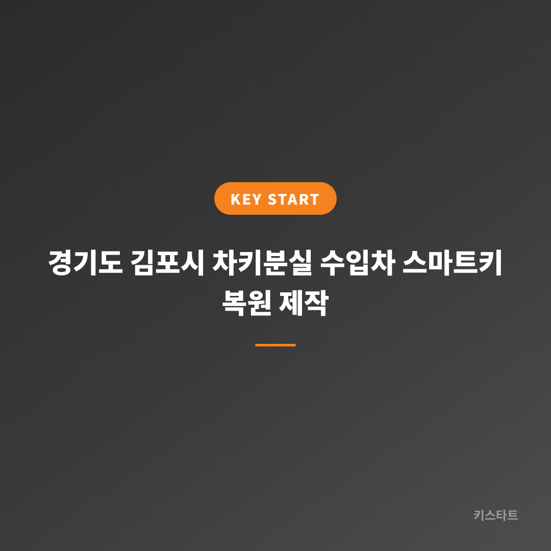 경기도 김포시 차키분실 수입차 스마트키 복원 제작