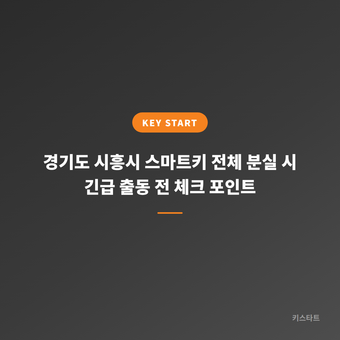 경기도 시흥시 스마트키 전체 분실 시 긴급 출동 전 체크 포인트