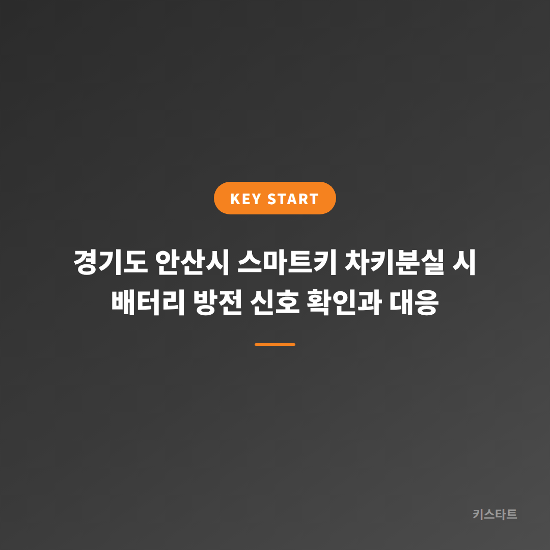 경기도 안산시 스마트키 차키분실 시 배터리 방전 신호 확인과 대응