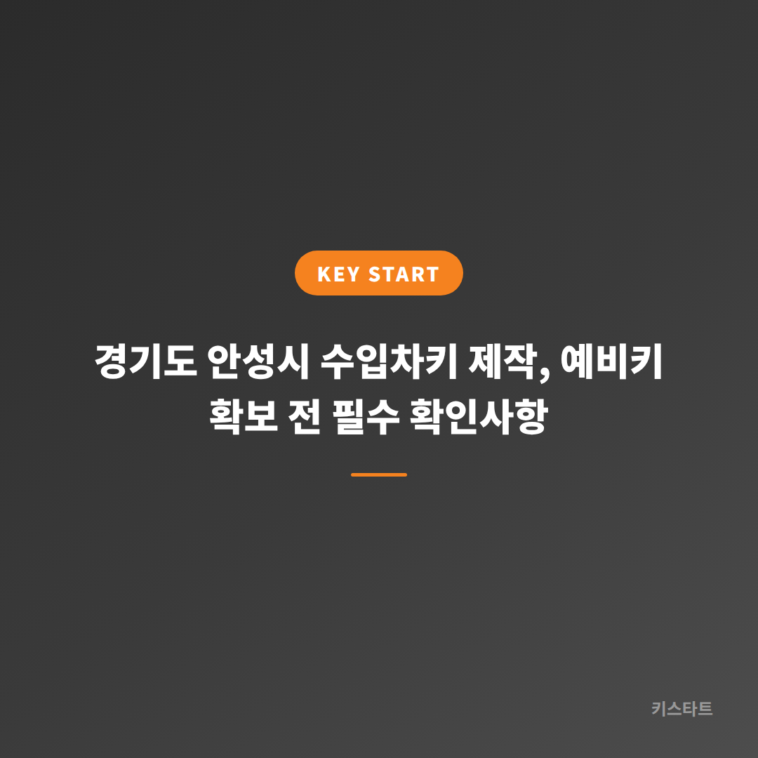 경기도 안성시 수입차키 제작, 예비키 확보 전 필수 확인사항