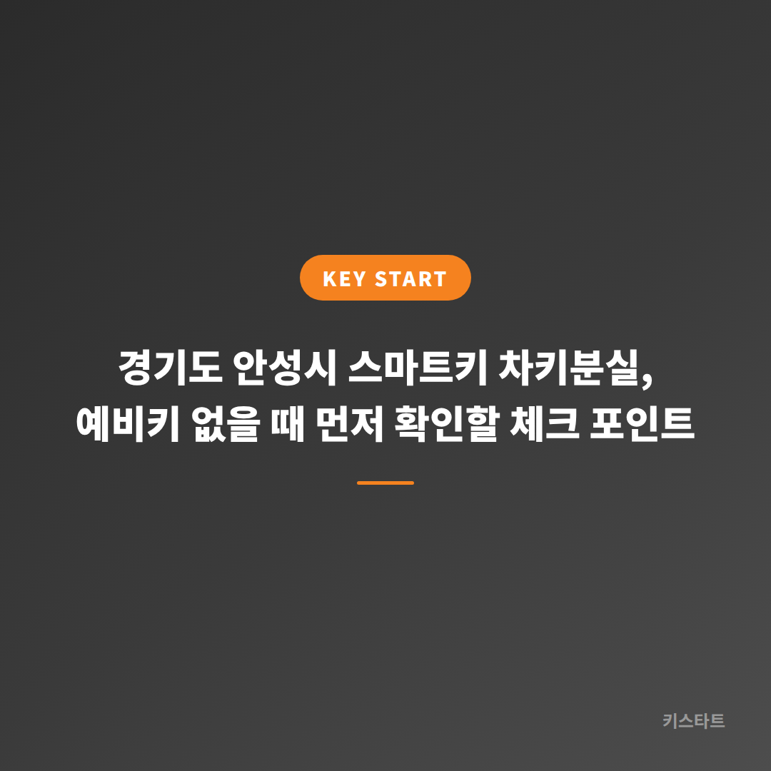 경기도 안성시 스마트키 차키분실, 예비키 없을 때 먼저 확인할 체크 포인트