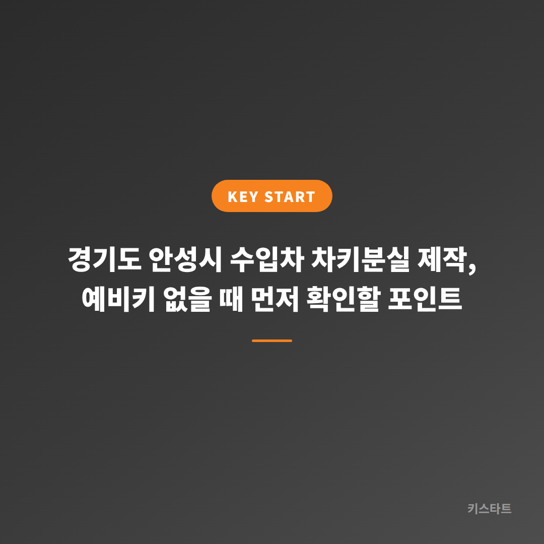 경기도 안성시 수입차 차키분실 제작, 예비키 없을 때 먼저 확인할 포인트