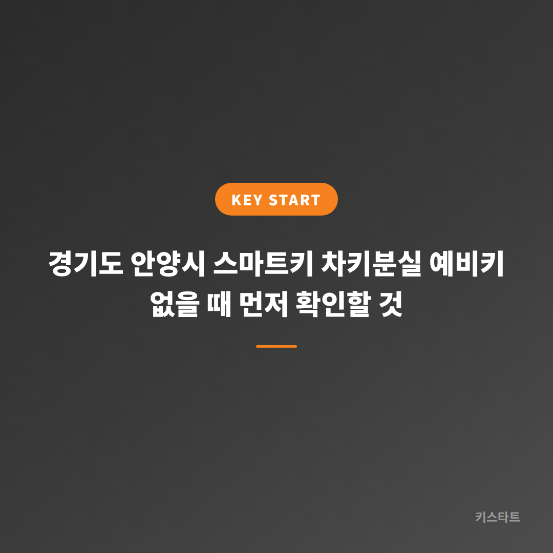 경기도 안양시 스마트키 차키분실 예비키 없을 때 먼저 확인할 것