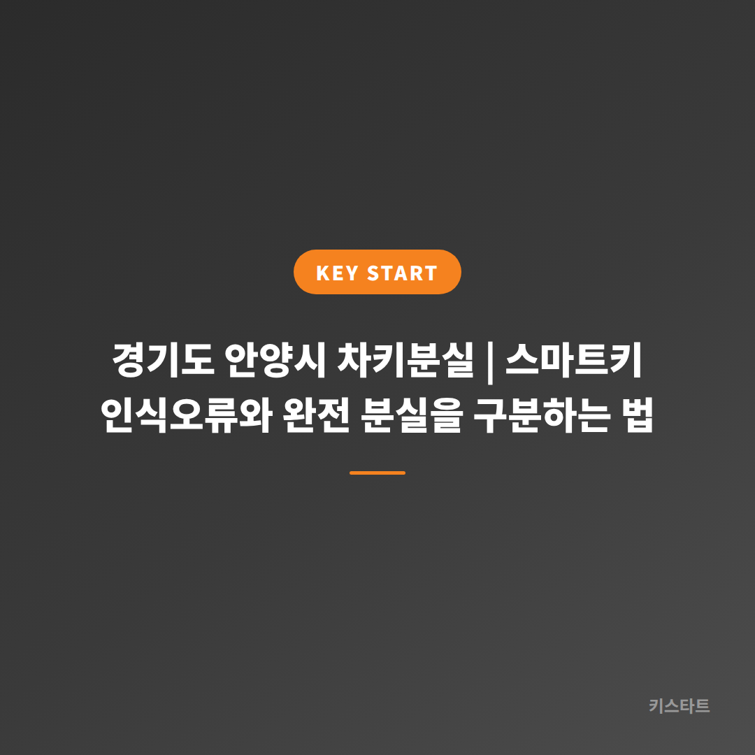 경기도 안양시 차키분실 | 스마트키 인식오류와 완전 분실을 구분하는 법