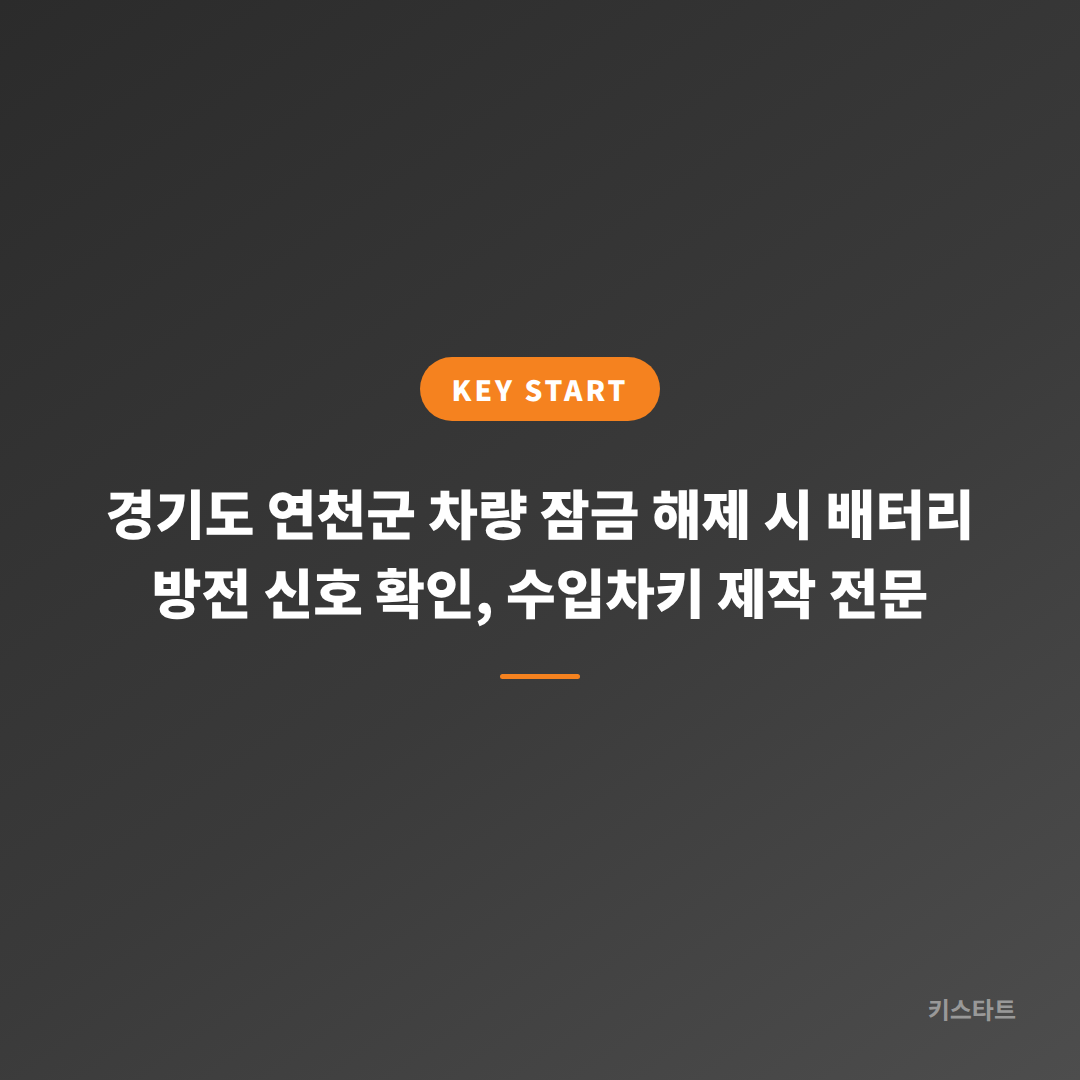 경기도 연천군 차량 잠금 해제 시 배터리 방전 신호 확인, 수입차키 제작 전문