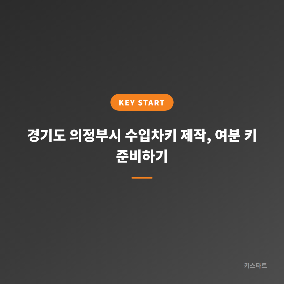 경기도 의정부시 수입차키 제작, 여분 키 준비하기