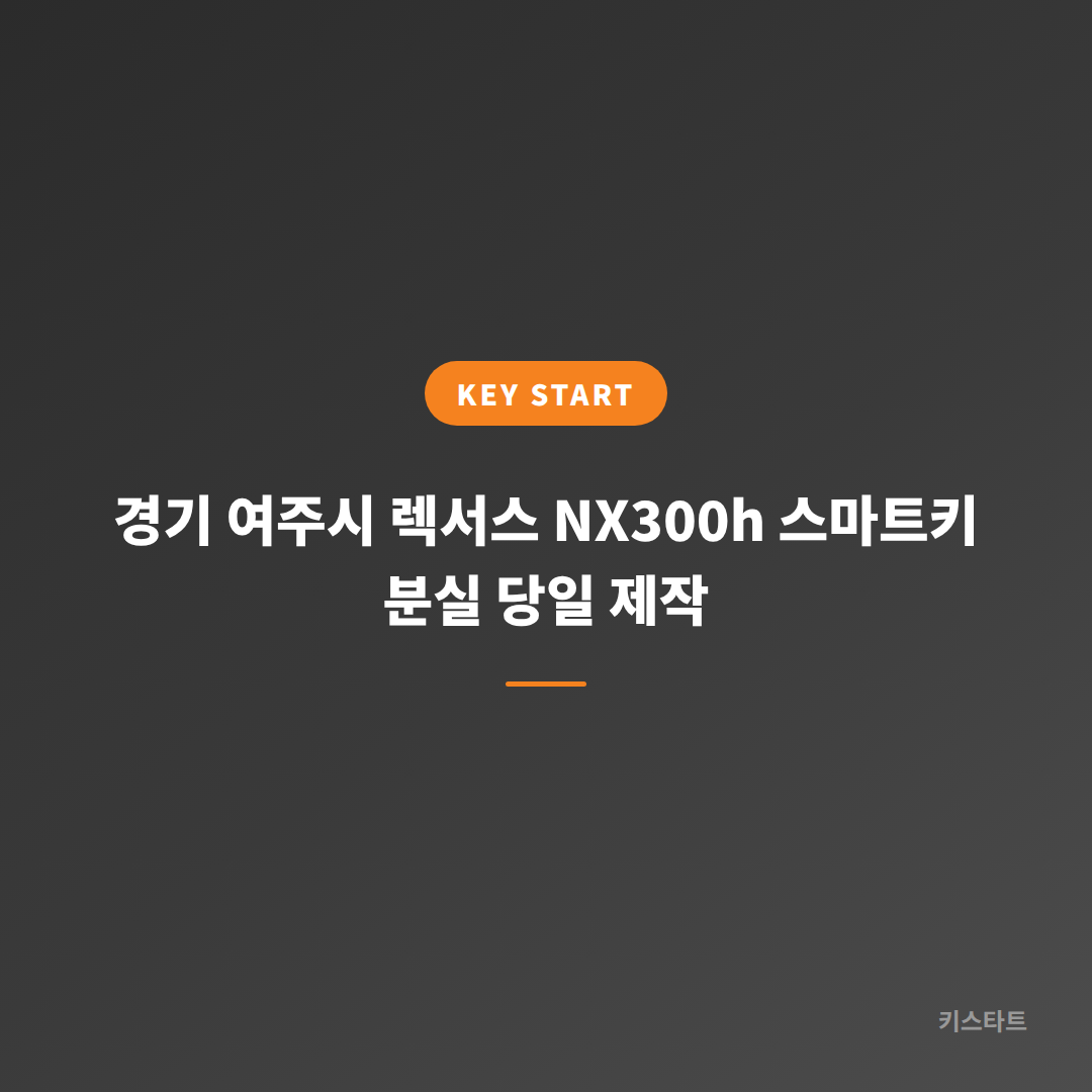 경기 여주시 렉서스 NX300h 스마트키 분실 당일 제작 대표 이미지