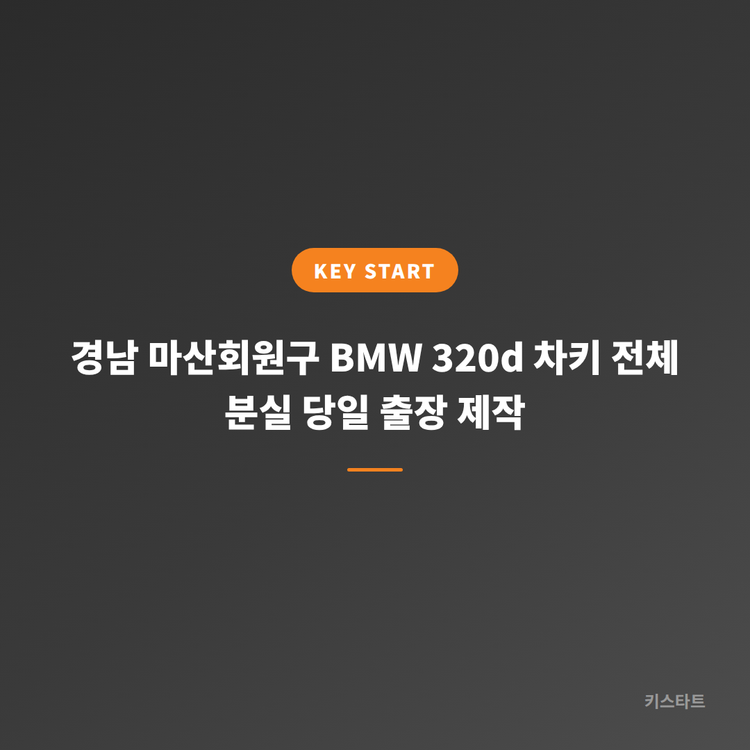 경남 마산회원구 BMW 320d 차키 전체 분실 당일 출장 제작 대표 이미지