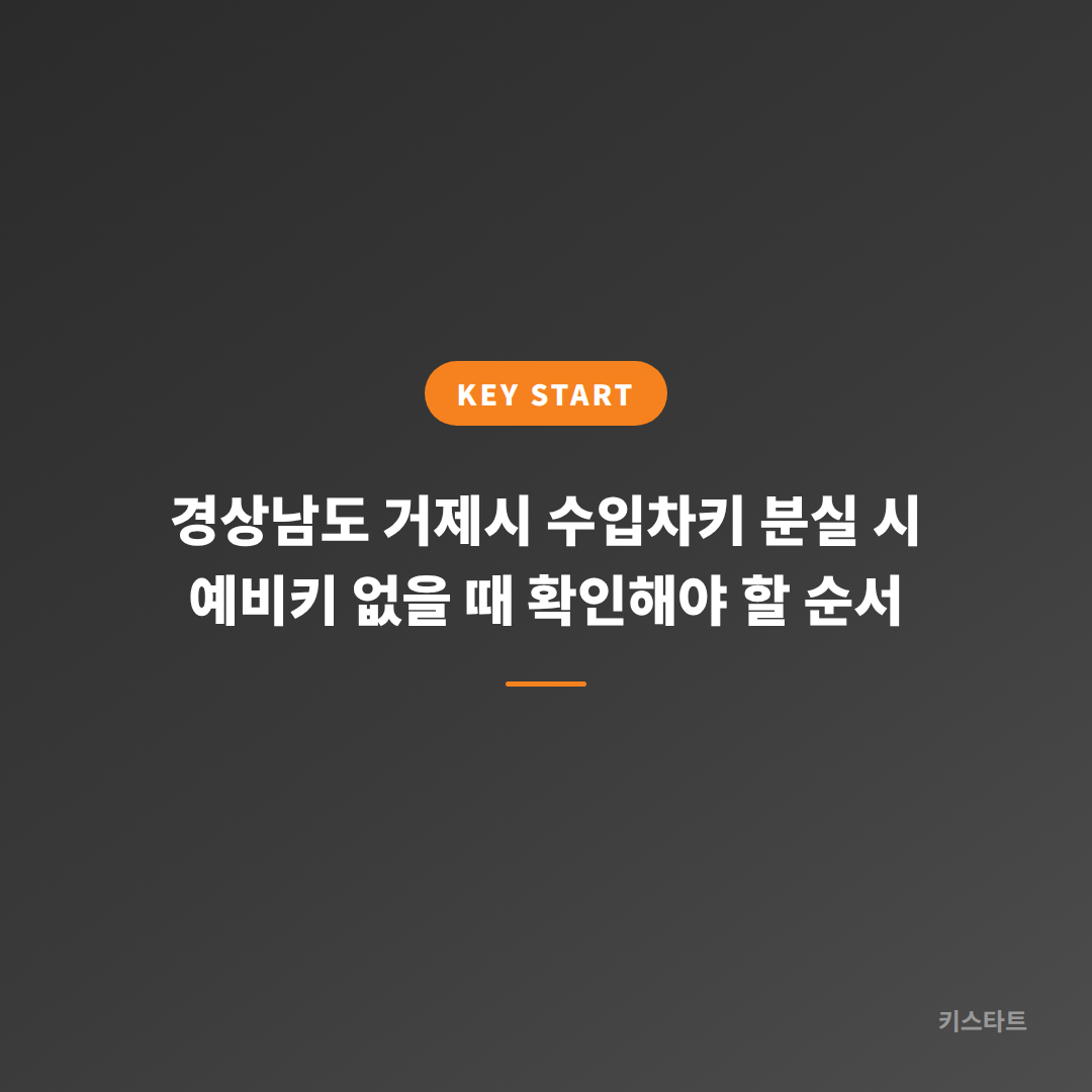 경상남도 거제시 수입차키 분실 시 예비키 없을 때 확인해야 할 순서