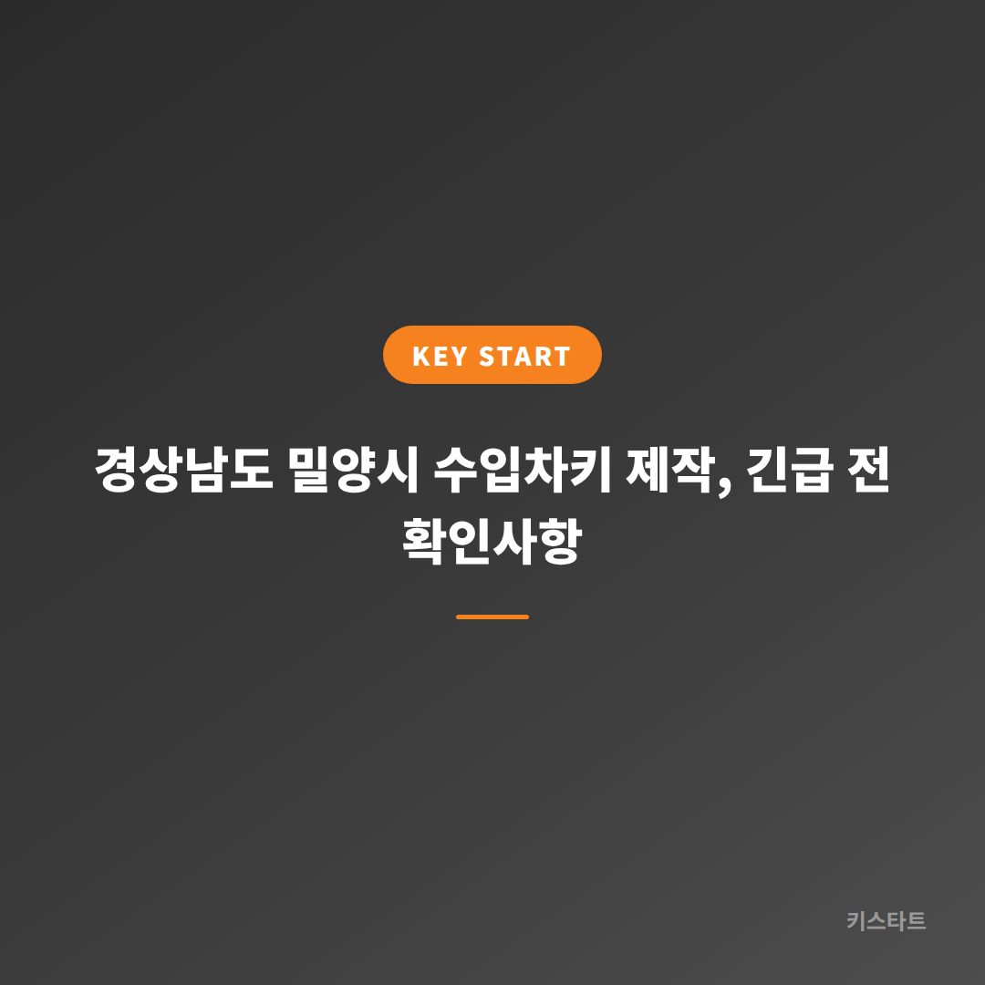 경상남도 밀양시 수입차키 제작, 긴급 전 확인사항