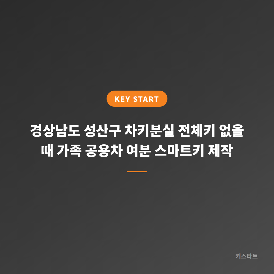 경상남도 성산구 차키분실 전체키 없을 때 가족 공용차 여분 스마트키 제작