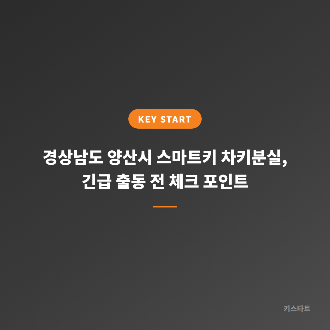 경상남도 양산시 스마트키 차키분실, 긴급 출동 전 체크 포인트