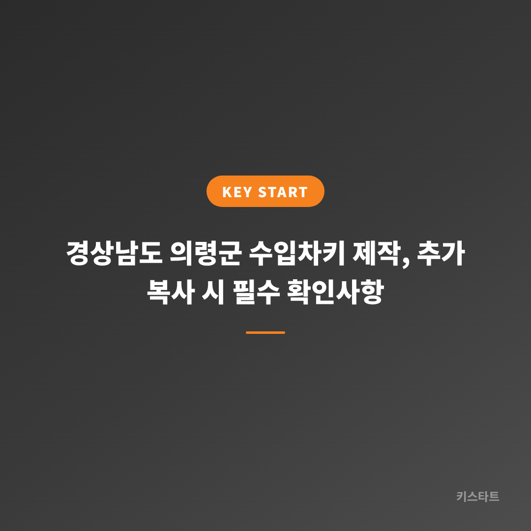 경상남도 의령군 수입차키 제작, 추가 복사 시 필수 확인사항