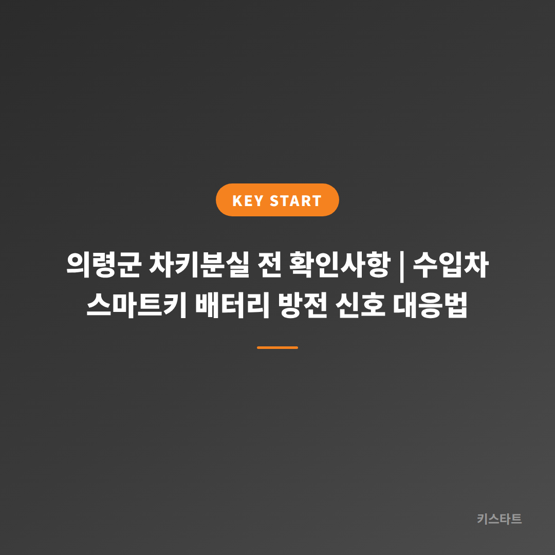 의령군 차키분실 전 확인사항 | 수입차 스마트키 배터리 방전 신호 대응법