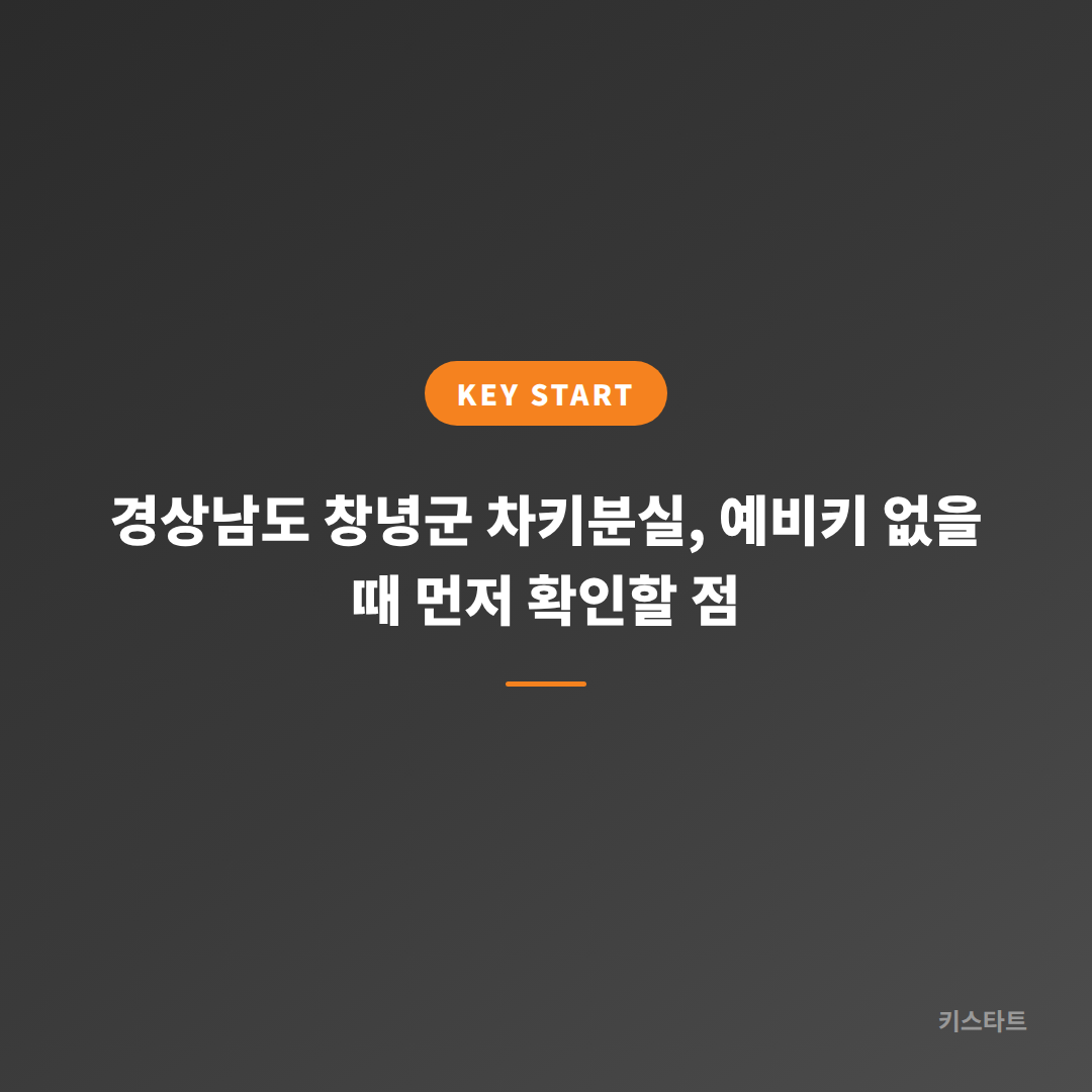경상남도 창녕군 차키분실, 예비키 없을 때 먼저 확인할 점