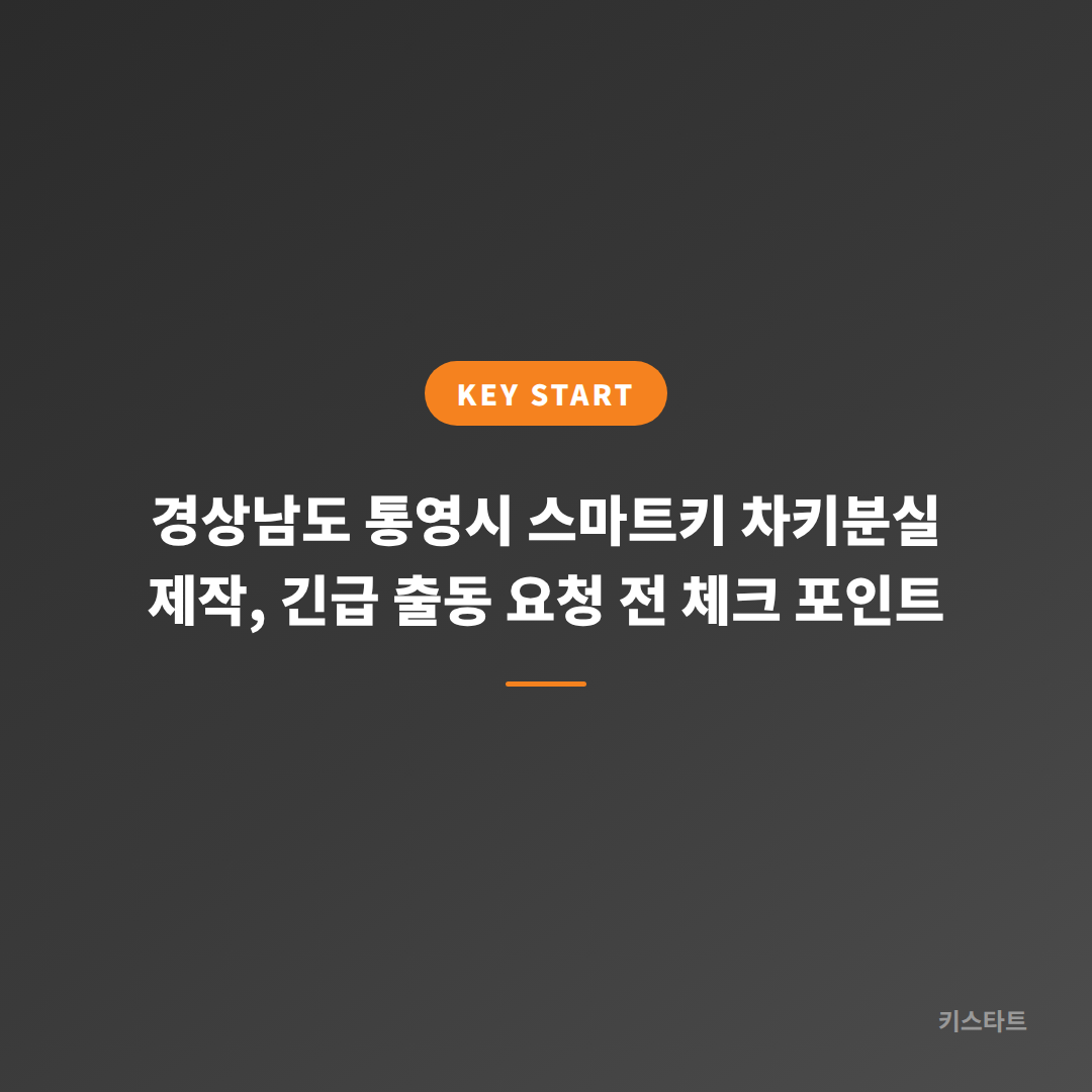 경상남도 통영시 스마트키 차키분실 제작, 긴급 출동 요청 전 체크 포인트