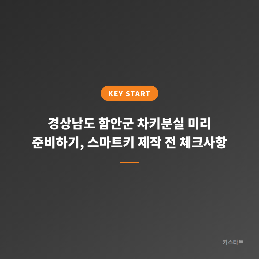 경상남도 함안군 차키분실 미리 준비하기, 스마트키 제작 전 체크사항