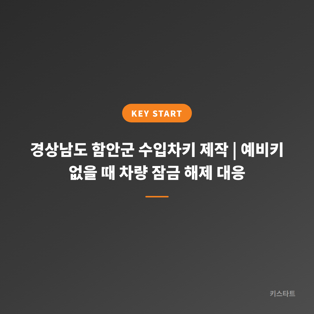 경상남도 함안군 수입차키 제작 | 예비키 없을 때 차량 잠금 해제 대응