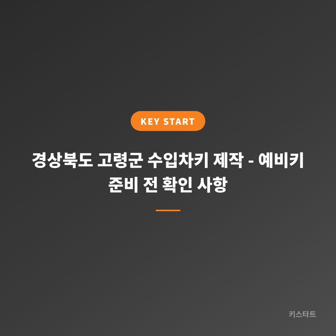 경상북도 고령군 수입차키 제작 - 예비키 준비 전 확인 사항