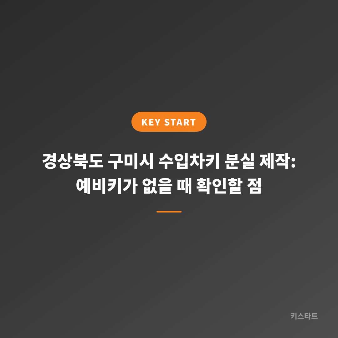 경상북도 구미시 수입차키 분실 제작: 예비키가 없을 때 확인할 점