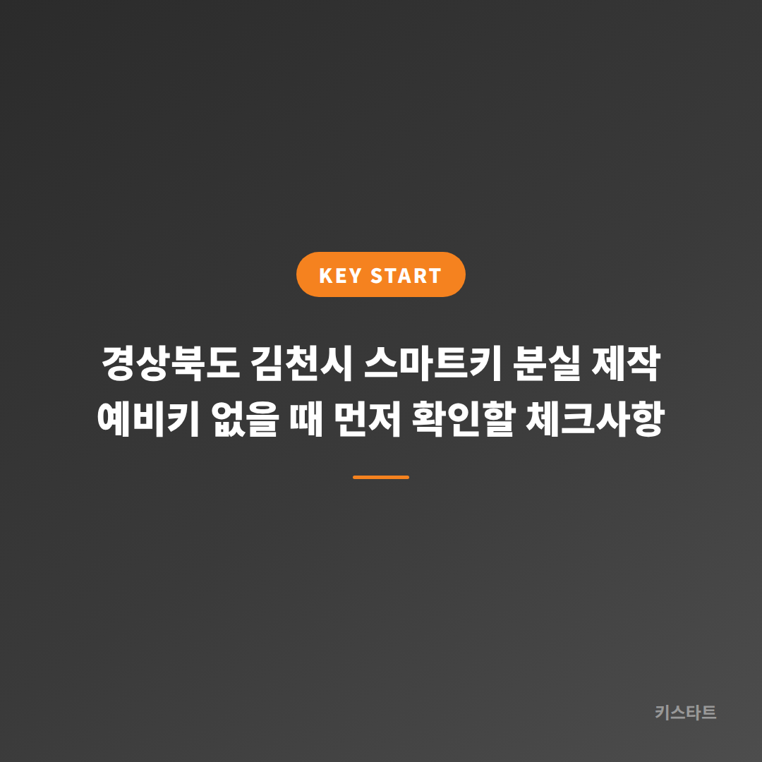 경상북도 김천시 스마트키 분실 제작 예비키 없을 때 먼저 확인할 체크사항