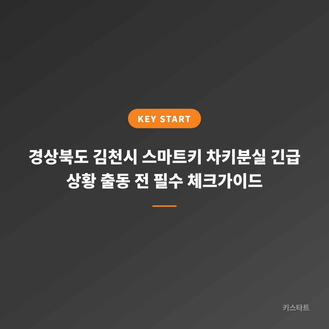 경상북도 김천시 스마트키 차키분실 긴급 상황 출동 전 필수 체크가이드